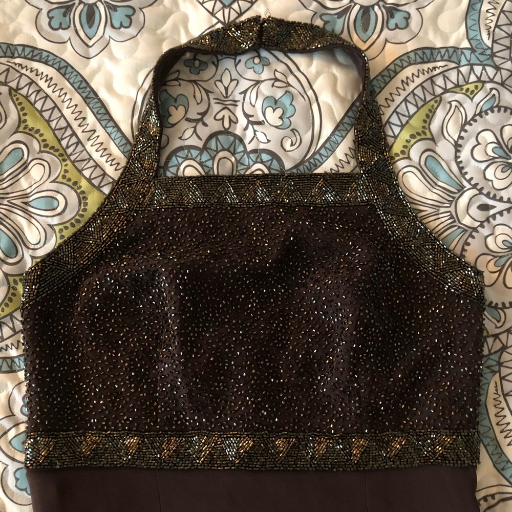 Formal/ cocktail short halter beaded dress